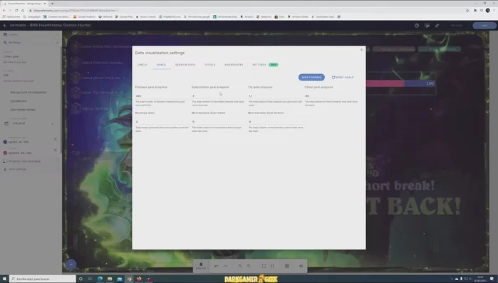 Utilizar el botón 'Reset' para poner la barra a cero.