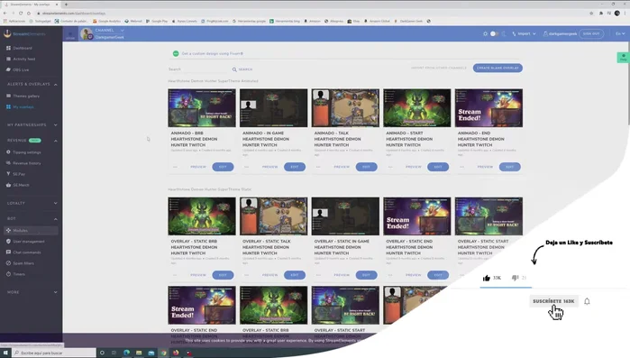 Seleccionar el overlay que contiene la barra de objetivos que deseas resetear y darle a 'Editar'.