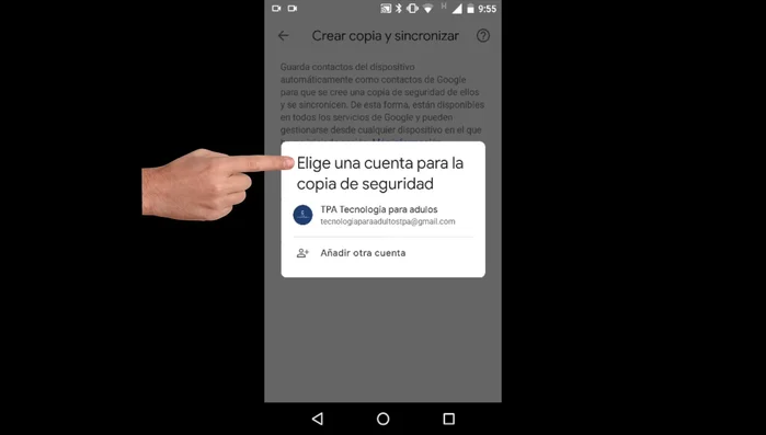 Activar la sincronización automática de contactos de Google.