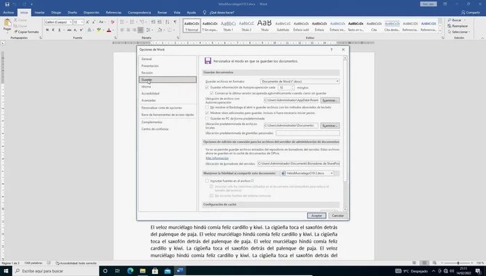 Busca la sección 'Incrustar fuentes en el archivo'.