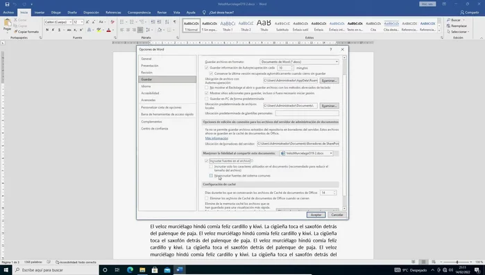 **Incrustar todas las fuentes:** Para asegurar la visualización correcta, pero aumenta el tamaño del archivo.