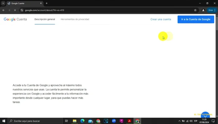 Accede a tu cuenta de Google usando tu correo institucional.