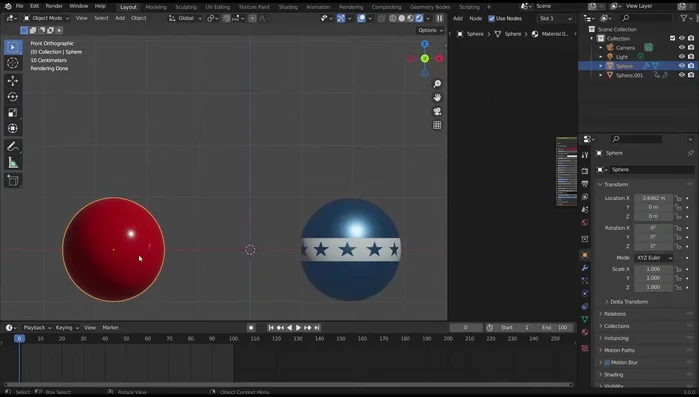 Selecciona la esfera que deseas exportar.