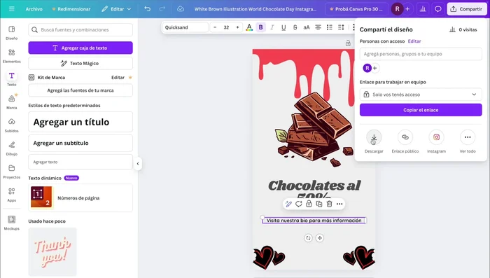Descarga tu diseño usando el botón 'Descargar'.