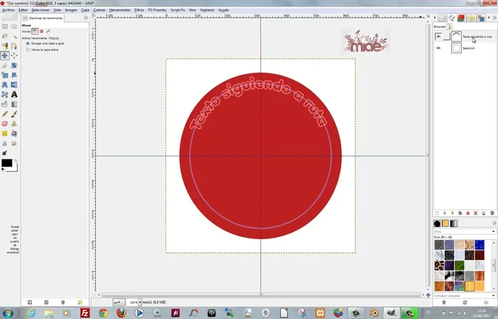 Rellenar la selección del contorno creado.