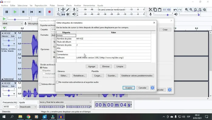 Añadir etiquetas (opcional) a cada archivo.