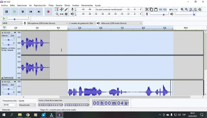 Si es necesario, eliminar la parte sobrante del archivo haciendo clic en la parte que quieres eliminar.