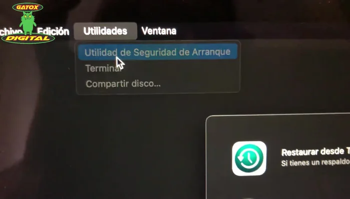 Selecciona 'Utilidad de Seguridad de Arranque'.