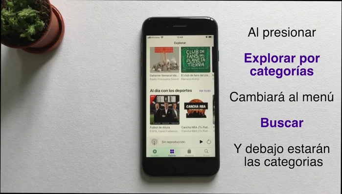 Busca podcasts por categorías o escribe el nombre de un tema, programa o género en el buscador.