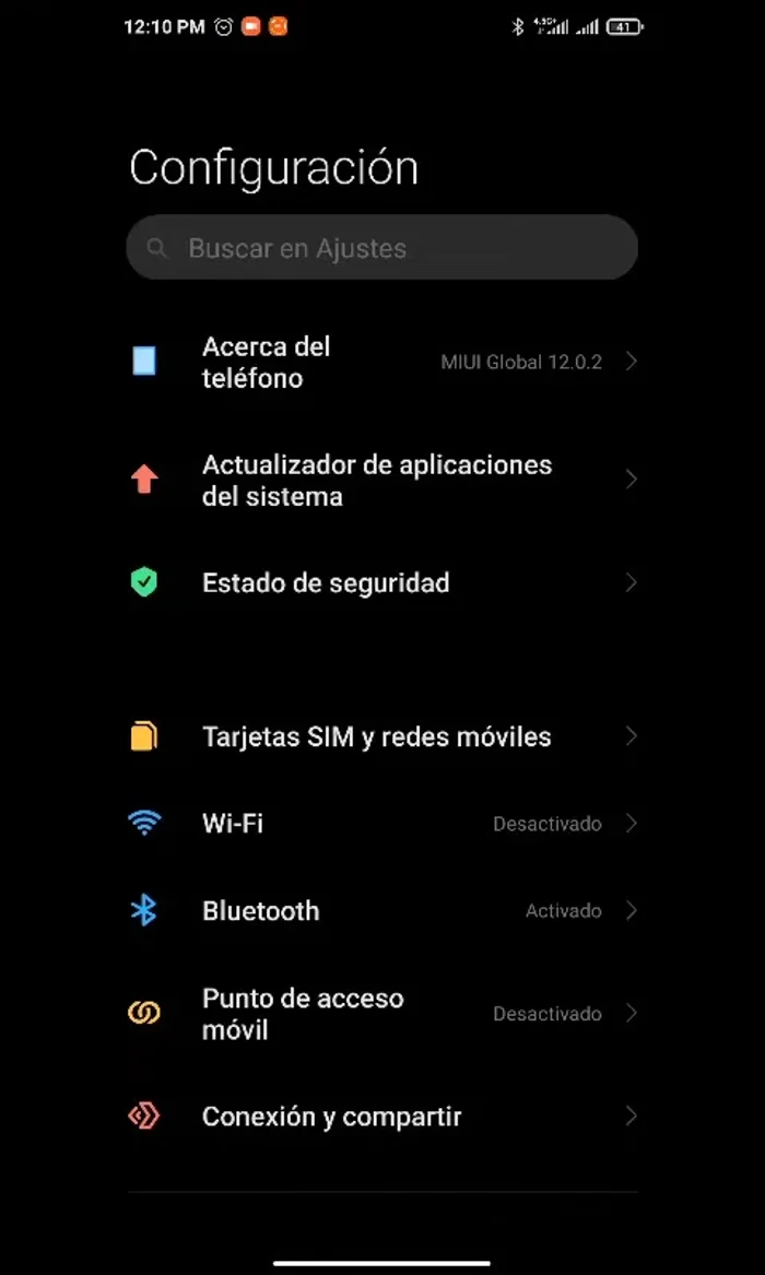 Acceder a la tarjeta SIM configurada para el acceso a internet.