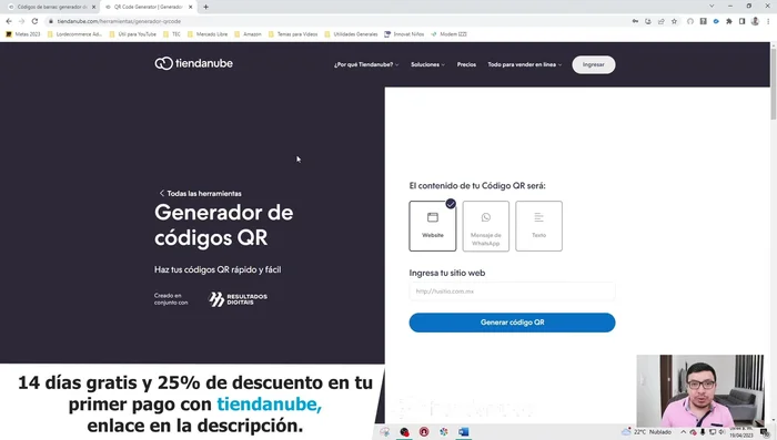 Generar el código QR.