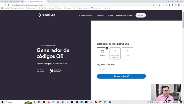 Generar el código QR.