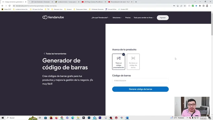 Generar el código de barras.