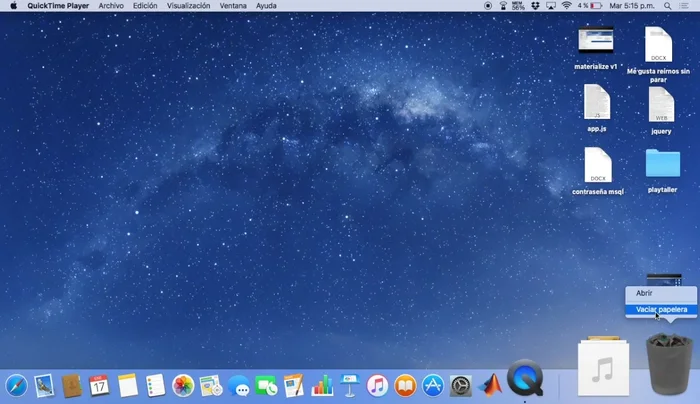 Una vez reiniciado, vaciar la papelera (clic derecho en el icono de la papelera > Vaciar papelera).