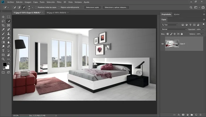 Utilizar una máscara de capa para una selección más precisa y no destructiva.