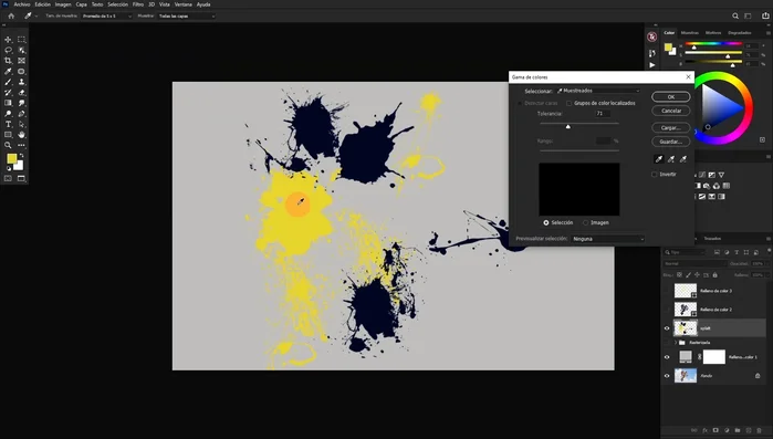 Convertir las manchas en trazados siguiendo los pasos 8 y 9.