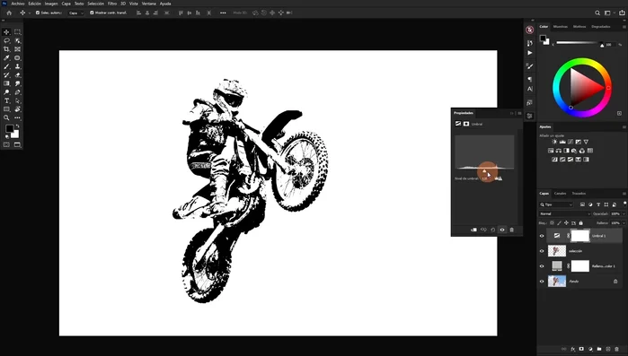 Opcional: Aplicar el filtro Difuminar > Difusión para refinar la imagen. (Anísotropico)