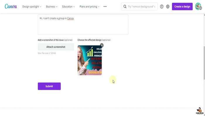 Enviar la consulta presionando el botón 'Submit'.