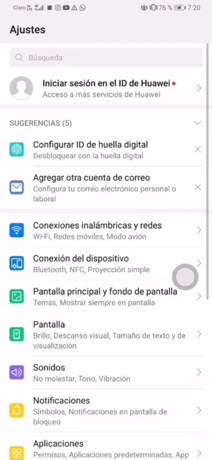 Buscar la opción "Aplicaciones".