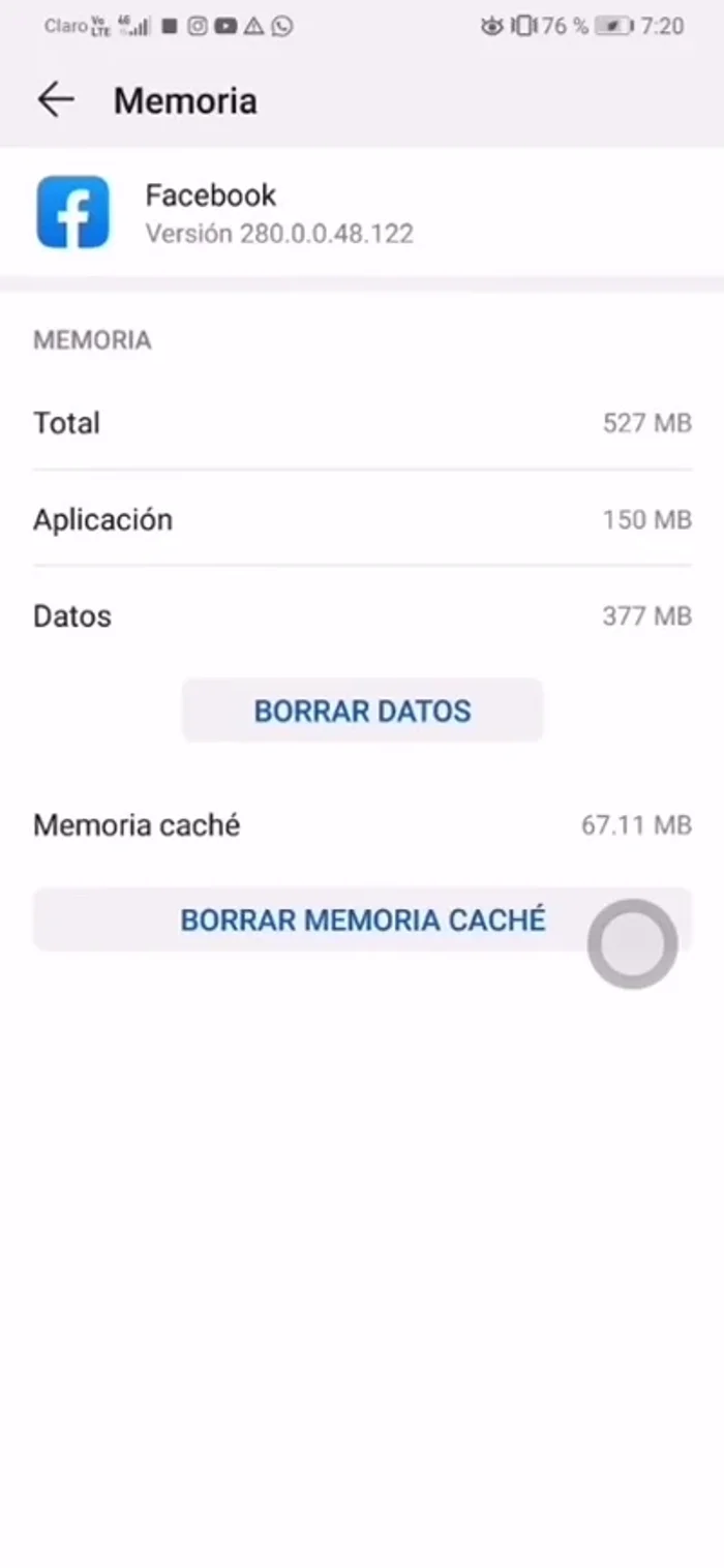 Dar clic en "Borrar memoria caché".