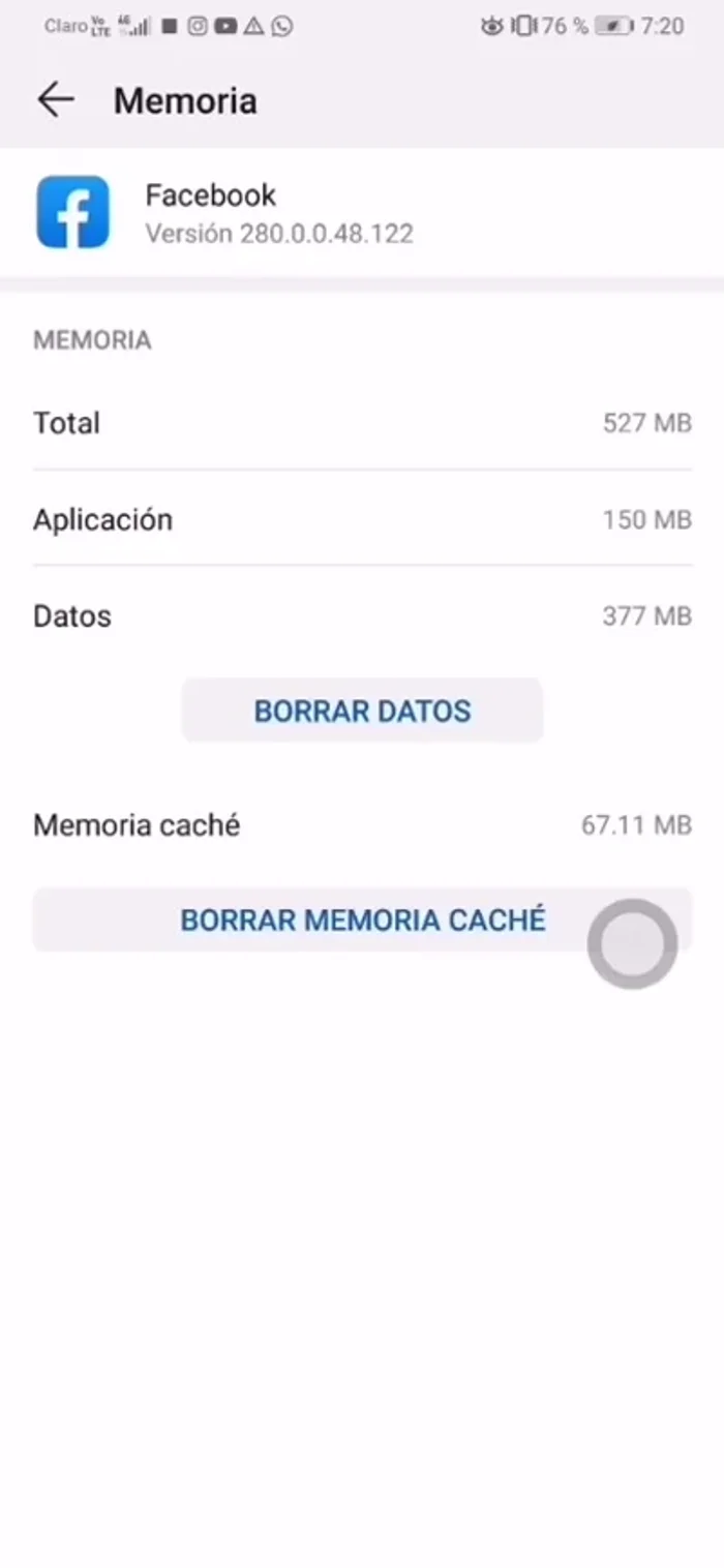 Dar clic en "Borrar memoria caché".