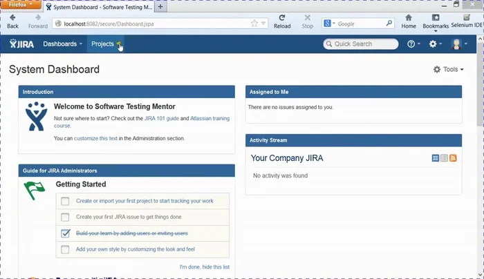 Crear un nuevo proyecto: Ir al menú desplegable de proyectos y seleccionar 'Crear proyecto'