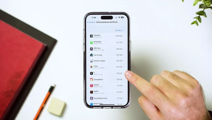 Borrar las aplicaciones que ocupen mucho espacio (incluso si solo pesan pocos MB en la App Store, la caché puede ser considerable).