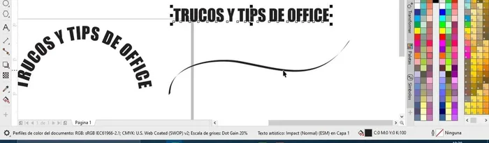 Ajustar tamaño, espaciado y posición del texto sobre el trazado.
