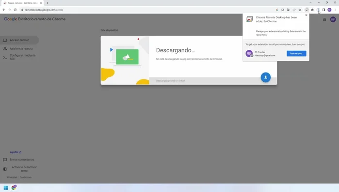 Agrega la extensión de Chrome y completa la instalación.