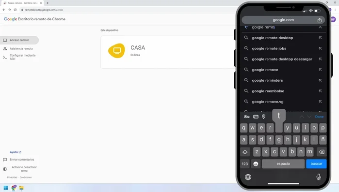Conéctate a tu computadora usando el PIN.