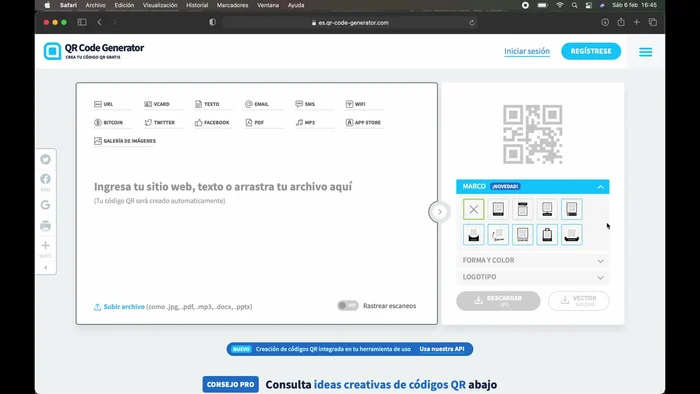 Descarga el código QR en formato JPG o vectorial.