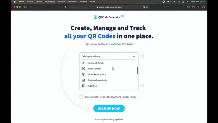 Para acceder a más funciones (marcos, diseños, subir logo), regístrate en la plataforma (gratuito).