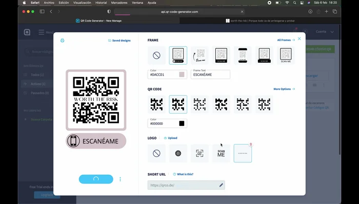 Descarga el código QR personalizado.