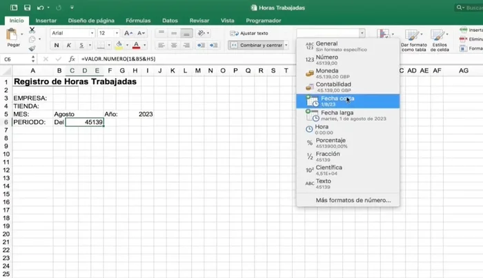 Calcular la fecha final del mes con la función `FIN.MES`.