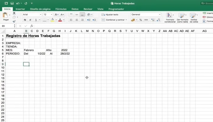 Copiar la fórmula para llenar los días del mes.