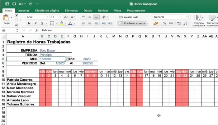 Ajustar el formato condicional de los festivos para actualizar si se añade un nuevo festivo.