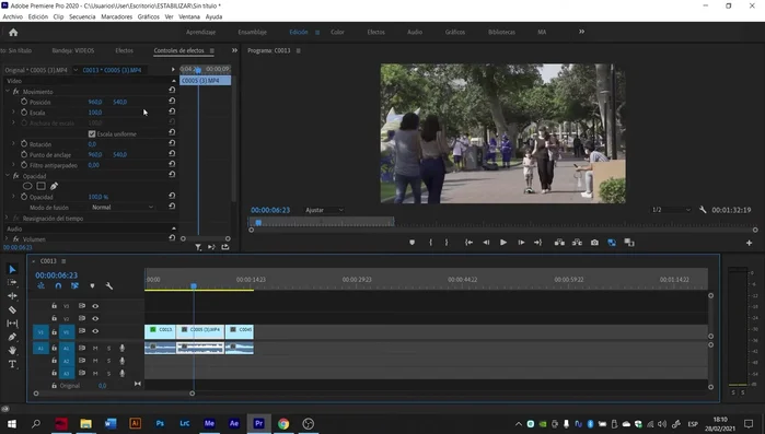 Repite los pasos 2-6 para todos los clips que necesites estabilizar.