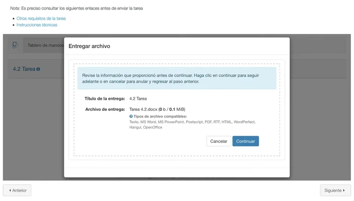 Verifica el formato del archivo.