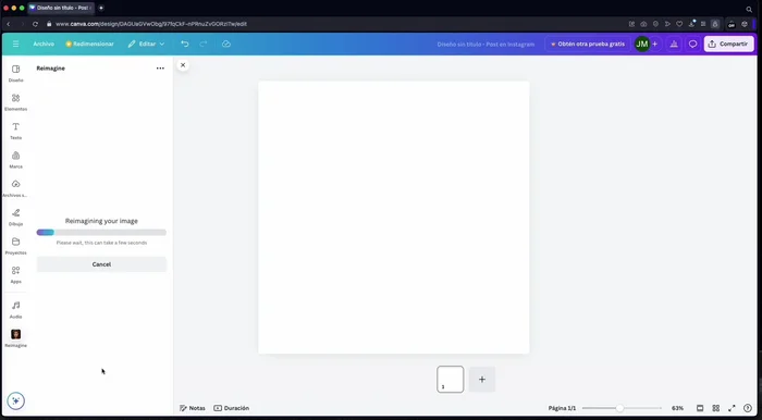 Haz clic en 'Generate' y espera unos segundos a que la IA procese la imagen.