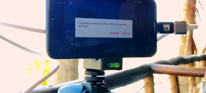 Seleccionar la cámara USB como pantalla principal.