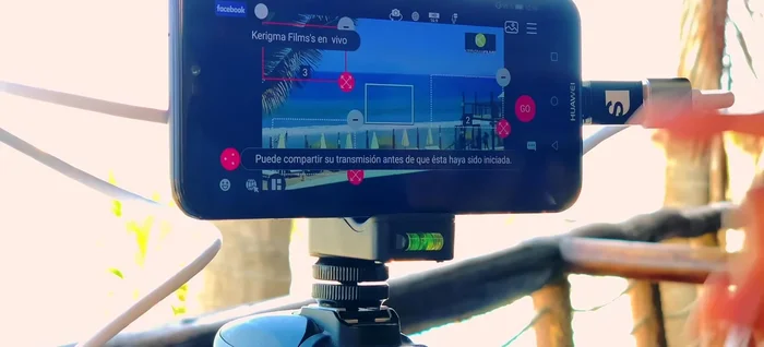 Configurar la resolución (720p en este caso) y comenzar la transmisión en vivo.