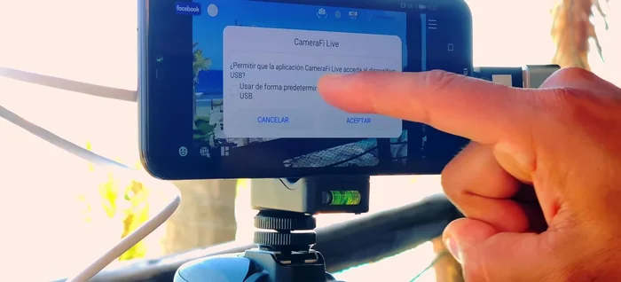Seleccionar la cámara USB como pantalla principal.