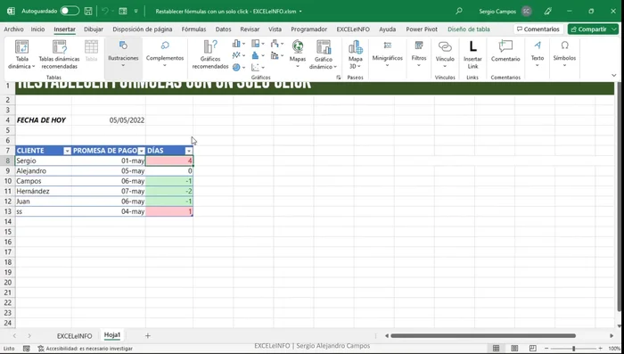 (Opcional) Crear un botón para ejecutar la macro: Inserta un botón de forma en la hoja de Excel. Asigna la macro al botón para facilitar la ejecución.
