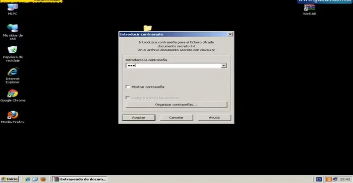 Para descomprimir, hacer clic derecho, seleccionar 'Extraer aquí' o 'Extraer archivos', e ingresar la contraseña.