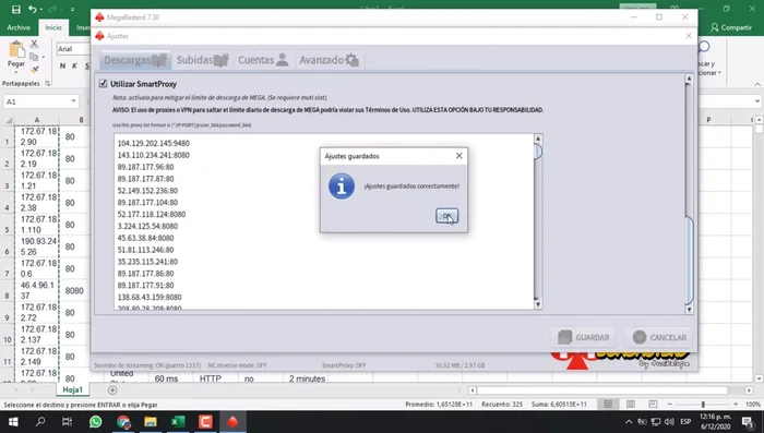 Guardar configuración y copiar enlace de descarga: