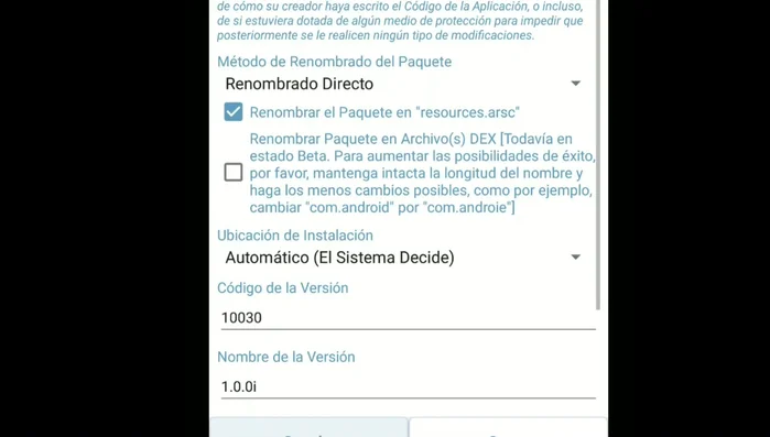 Volver a instalar el APK.