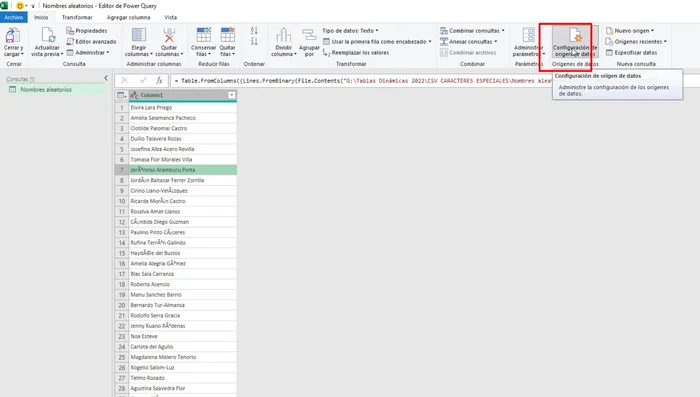 Aceptar y cerrar. Luego, cerrar y cargar los datos.