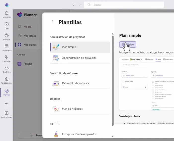 Personaliza tu plan: Nombra tu plan, anclalo a tus planers, y asígnalo a un equipo o mantenlo privado.