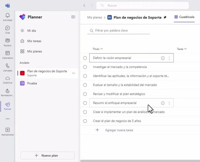 Visualiza tu plan: Observa la estructura de tu plan en vistas de cubos o lista. Aplica filtros y agrupaciones para una mejor organización.