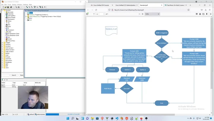 Comenzar a desarrollar el script en UCCX, paso a paso, siguiendo el diagrama de flujo.